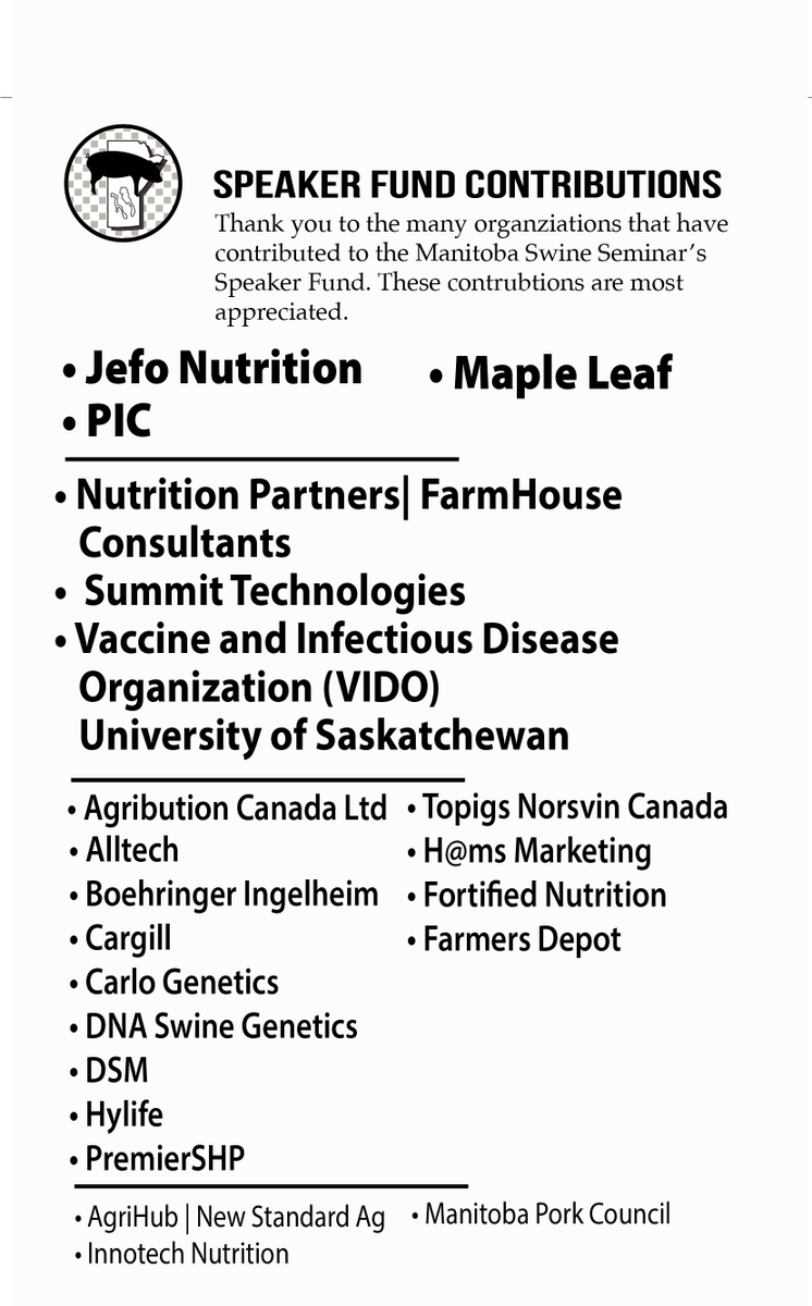 THANK-YOU to all our the Manitoba Swine Seminar Contributors!