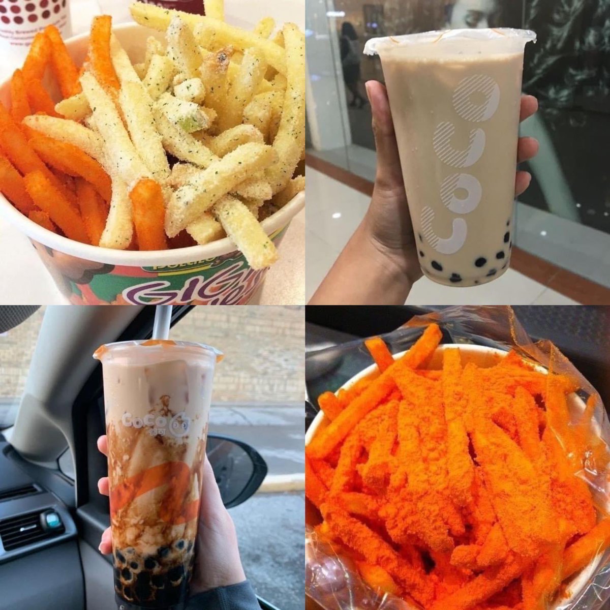 iteyoupone's tweet image. Potato Corner + Milktea = 🤤