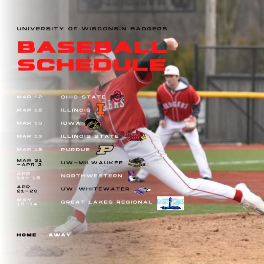 ClubBaseballUW's tweet photo. Our DI spring slate of games! https://t.co/nRLlQzyjGi