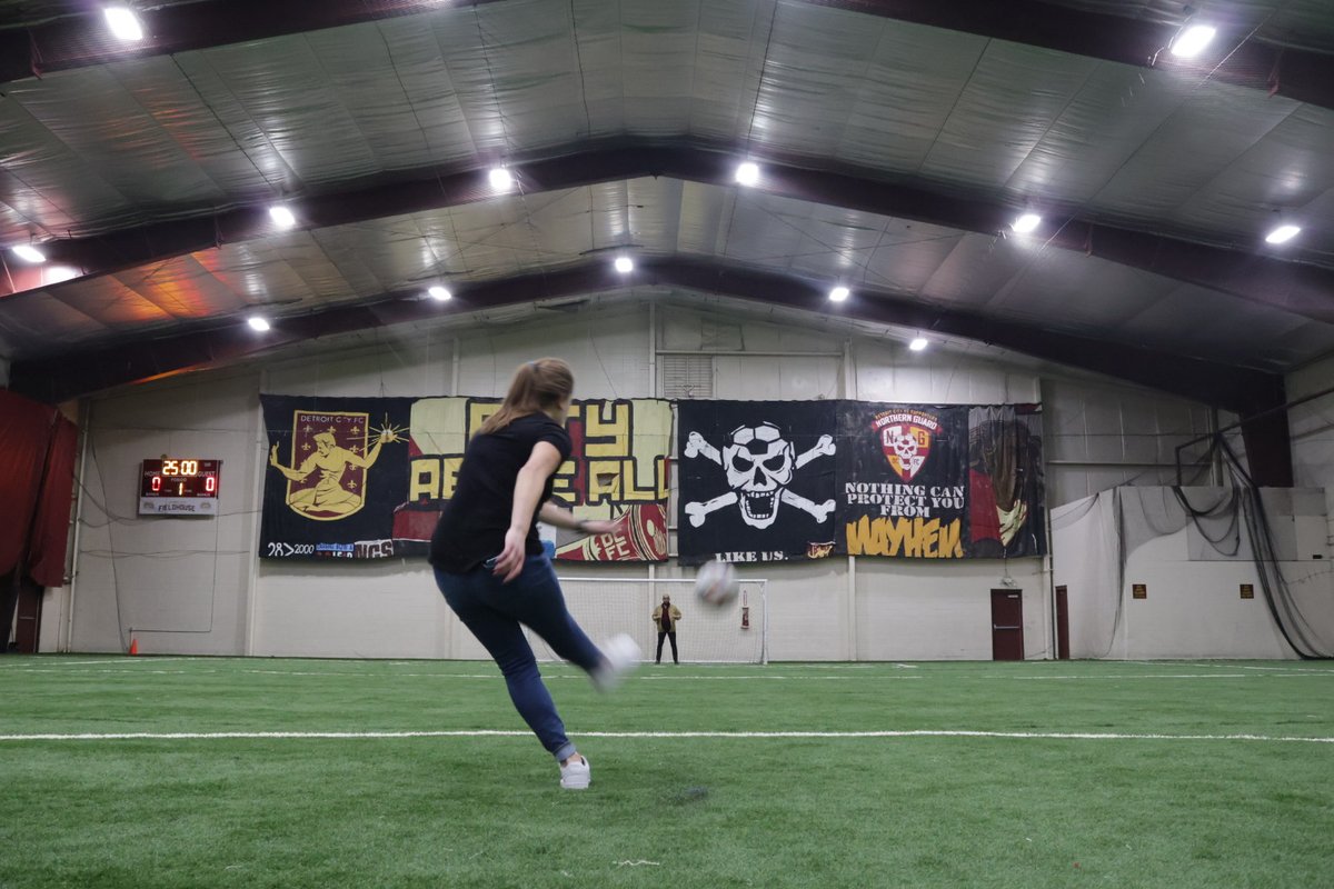 DetroitCityFC's tweet photo. Our 2023 Crossbar Challenge is in the books. 🎯

No winners this year, but the guys had a great time meeting supporters!

Friendly even showed up to cheer on participants! 

Don't have season tickets yet? Help yourself to your favorite section at https://t.co/MpHVicwQF7.

#DCTID https://t.co/x40egVP99o