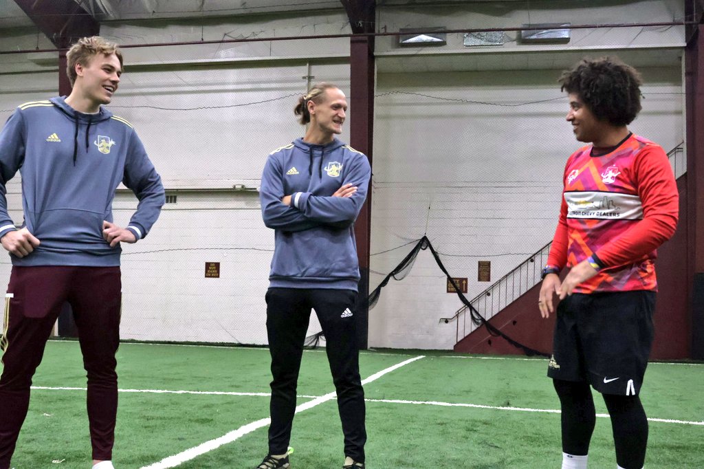 DetroitCityFC's tweet photo. Our 2023 Crossbar Challenge is in the books. 🎯

No winners this year, but the guys had a great time meeting supporters!

Friendly even showed up to cheer on participants! 

Don't have season tickets yet? Help yourself to your favorite section at https://t.co/MpHVicwQF7.

#DCTID https://t.co/x40egVP99o
