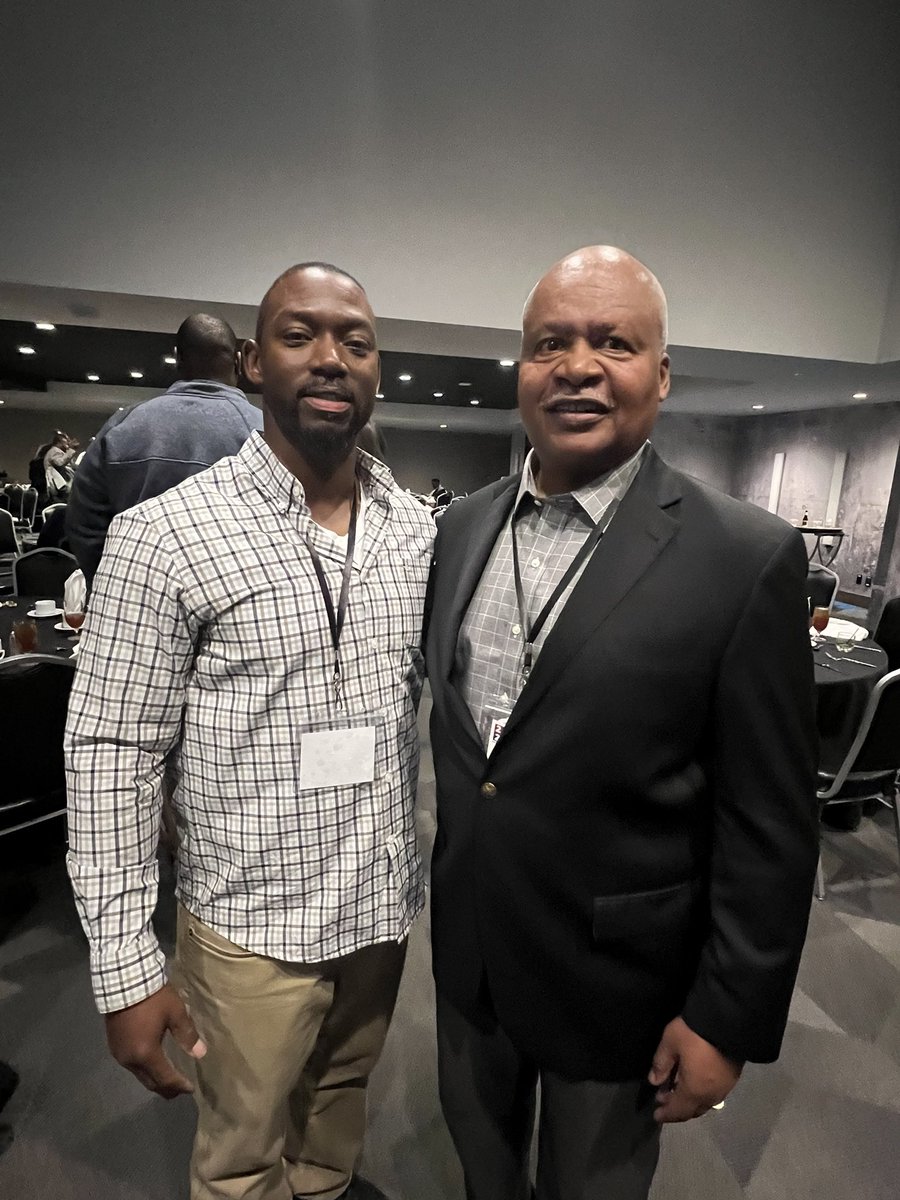 Made lots of connections at the @NCMFC1 this weekend. But one of the highlights of the weekend was meeting the living legend @JimCaldwell_NFL 👌🏾 Thanks for sharing your wisdom. #professional #development #ncmfc