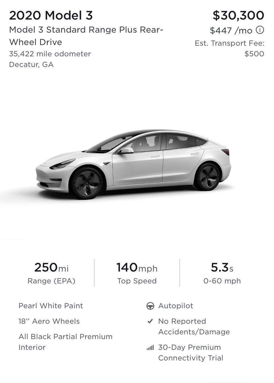 Andrew Lambrecht on Twitter: "Used Tesla inventory is finally coming