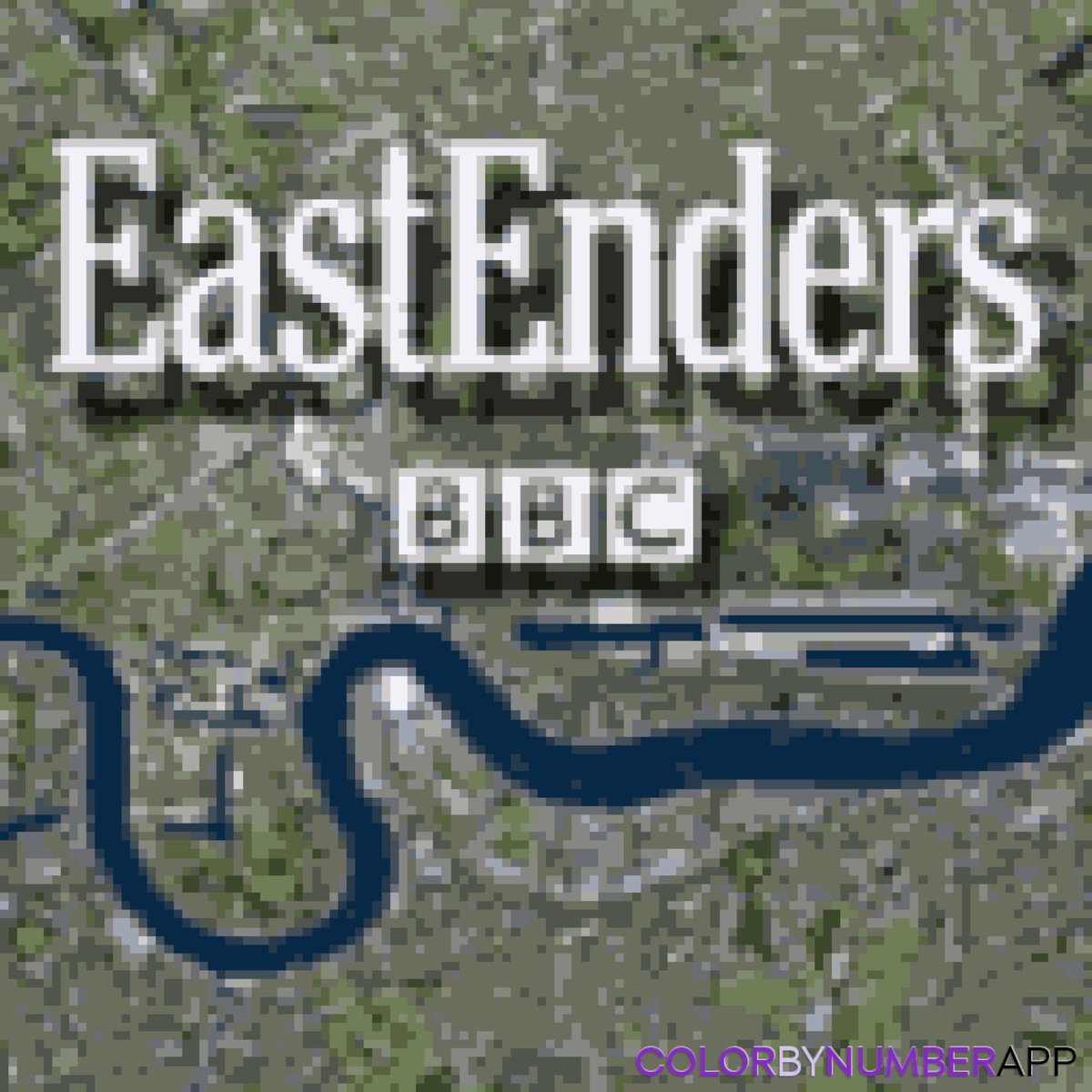 absract's tweet photo. @bbceastenders Here is a picture of the EastEnders title card that I made out of pixels https://t.co/FR1kQhSiUv