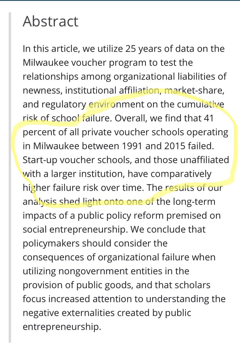 The “don’t throw money at the problem” folks hostile to #publicschools sure seem eager for that government bailout for subprime private schools desperate for #schoolvouchers 
#IDleg #MOleg #KSleg #NEleg #TXlege #SCleg #ARleg 
onlinelibrary.wiley.com/doi/abs/10.111…