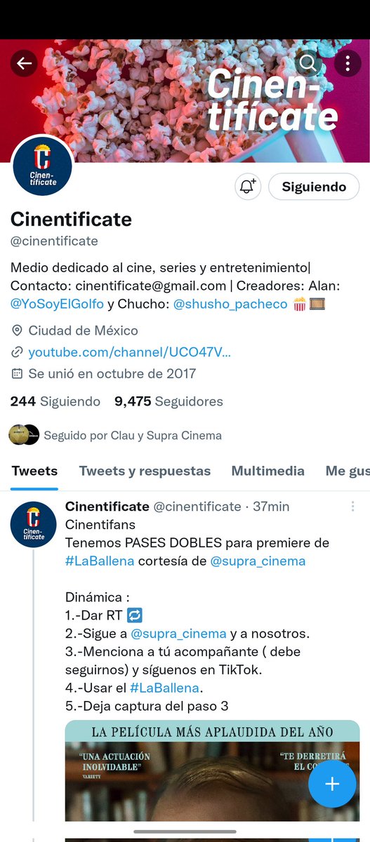 its_vante's tweet photo. @cinentificate @supra_cinema @LReassurance #LaBallena https://t.co/aJ4CGyOk6B