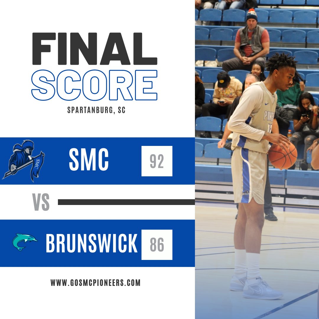 Pioneers move to 16-7 after a victor over Brunswick CC💙

Top Performers:
Daniel Mayfield 16pts 5reb
Major Freeman 14pts 
Kahari Rogers 12pts(6-6 FT)
Javi Marlowe 12pts 7reb 4ast
Patrick Iriel 11pts(4-6 FG) 5reb
Harold Johnson 10pts 3ast
Jalen Burnett 10pts
Shawn Wilson 8pts