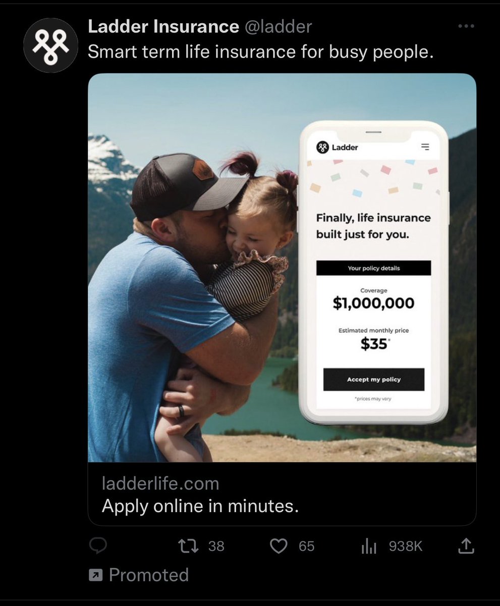 RealMattCalvin's tweet photo. @Cobratate No lie, this Ad popped up under this tweet. If possible, one of Tate’s GF’s should be taking out a policy on him ASAP. Like a minimum $5M policy. Anybody that says this must know something is coming 🪦 #SaveTate https://t.co/mgaM2UNjAT