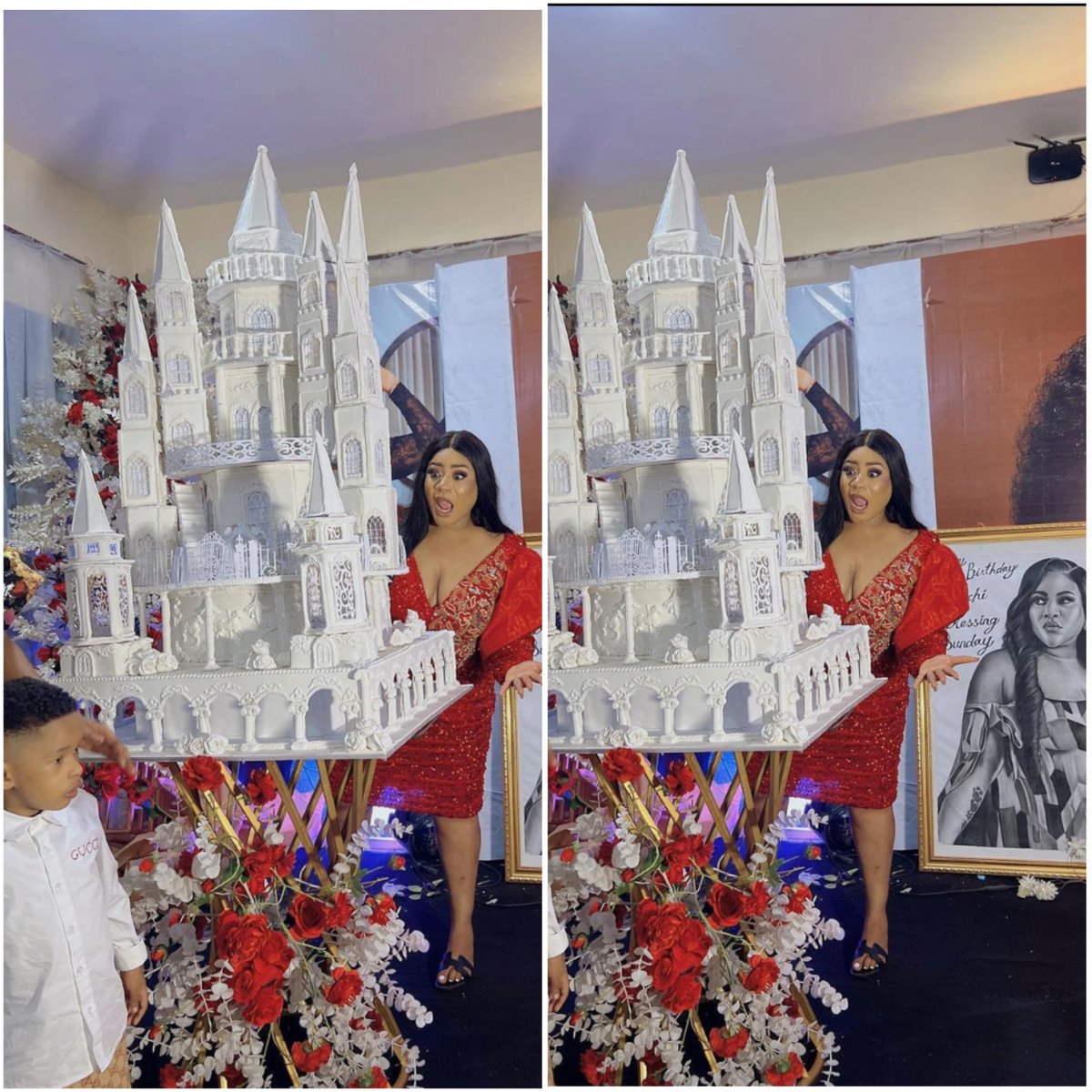 MobilePunch's tweet photo. Actress, Nkechi Blessing, Surprised With Massive Cake At Pre-Birthday Party

Nollywood actress, Nkechi Blessing Sunday, has got a massive cake from her colleague, Zainab Bakare, at her pre-birthday dinner on Sunday night.

Sunday’s birthday is on February 14th. https://t.co/A5V62v3BOo