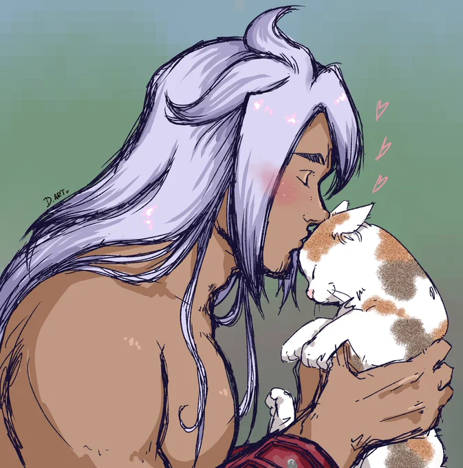 gotta pause the minecraft grind to give ur little cat a little kiss... uma and sailor are the bestest buddies ; w;#Arktostration 