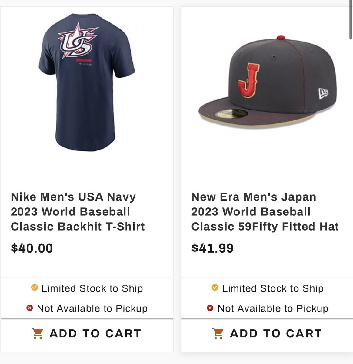 gregtrejo's tweet photo. @Shawn_Spradling @Reirey23 Some WBC merch available at Dick’s https://t.co/MktBhSpVpo