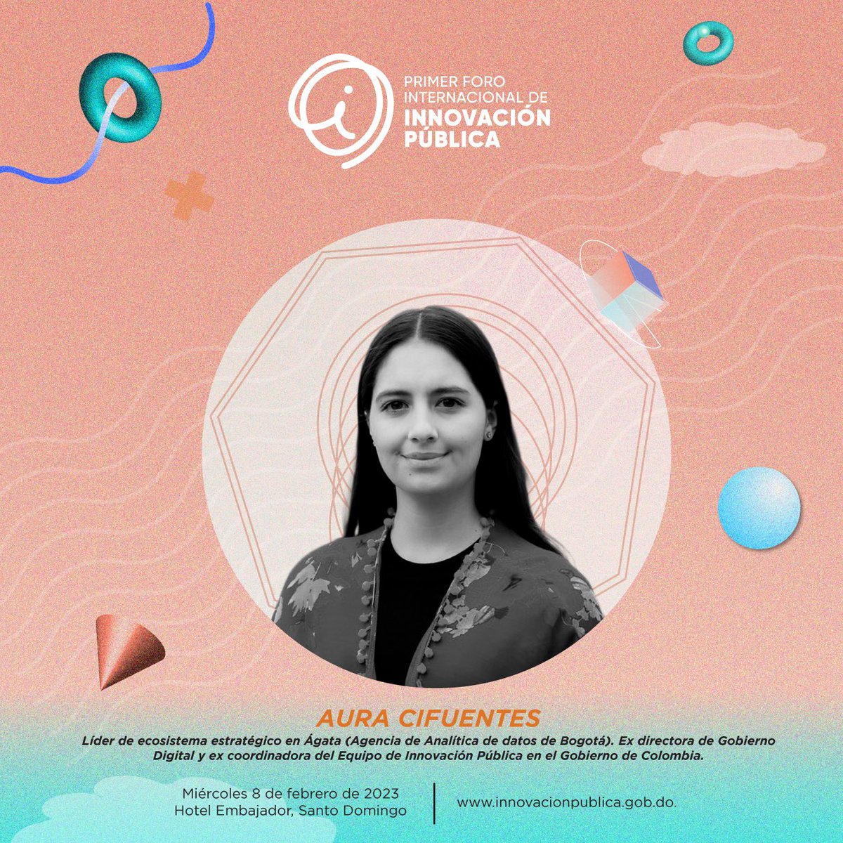 ¡Nos vemos el miércoles en #InnovacionDO! Gran evento organizado por la Presidencia de República Dominicana. Muy emocionada de que países latinoamericanos le apuesten a la agenda de #innovaciónpublica. Honrada y feliz de hablar sobre el rol de las mujeres ésta política pública 💪🏾