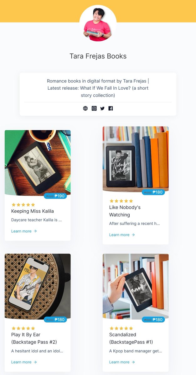 tarafrejas's tweet photo. Hey, friends! My ebooks are now on #SnackPH! Check out my page at https://t.co/uLXWfy5bqZ today~ ๐ฅฐ Payment methods include credit card, GCash, GrabPay, PayMaya, and Paypal ๐ #romanceclass https://t.co/TfeK4WS62I