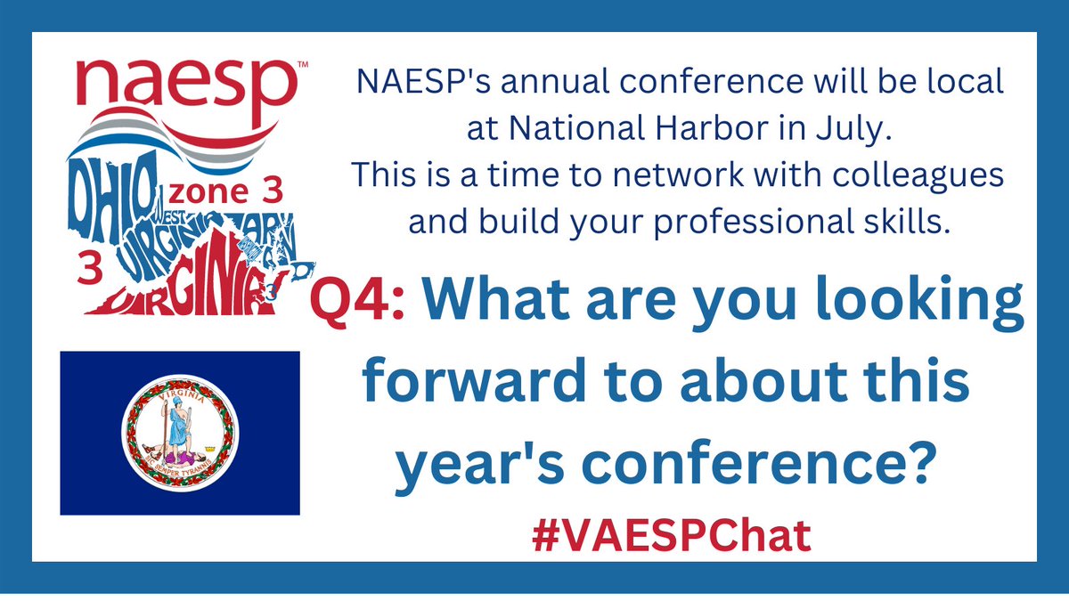 EdCosentino11's tweet image. The NAESP Annual Conference will be in ZONE 3!!!  I hope everyone will be there! 
Q4: What are you looking forward to about this year&apos;s conference? #VAESPChat