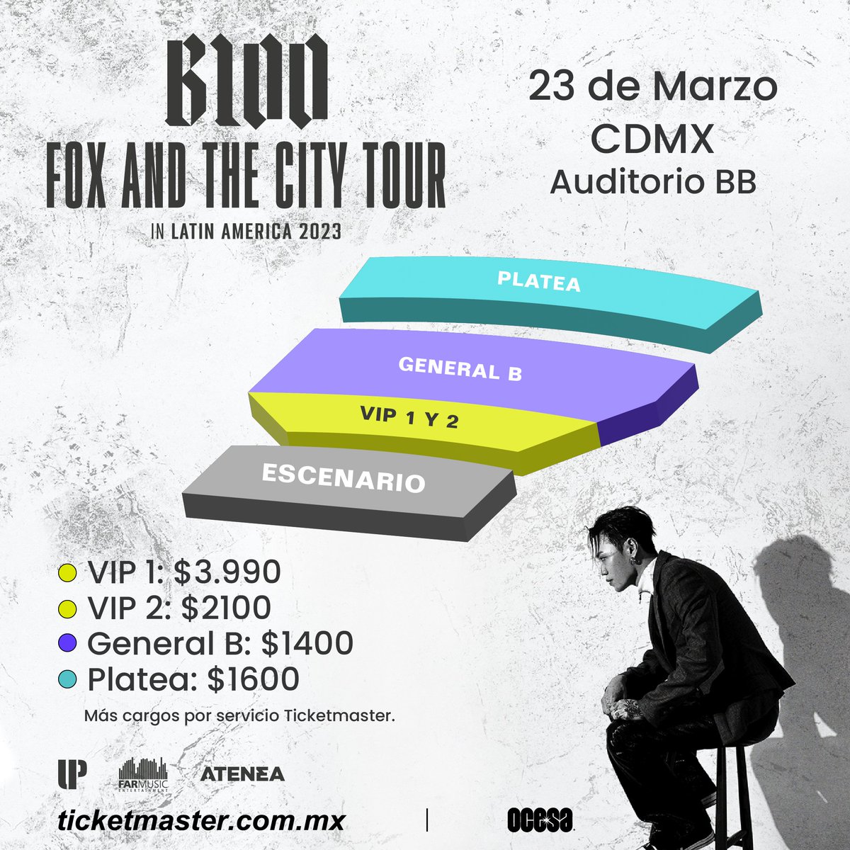 ocesa_kpop's tweet photo. Aquí les dejo el mapa, precios y descripción de paquetes VIP para el #FoxAndTheCityTourMexico de @realbadboyloo ✨🖤

Recuerda:
👉 #PreventaCitibanamex: 9 febrero - 11am
👉 Venta general: 10 febrero - 11am https://t.co/OzShEgBJBo