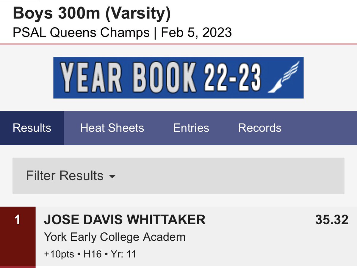 josedavisw1's tweet photo. PSAL Queens Borough 300m Champion https://t.co/lAd3P7Ggtx