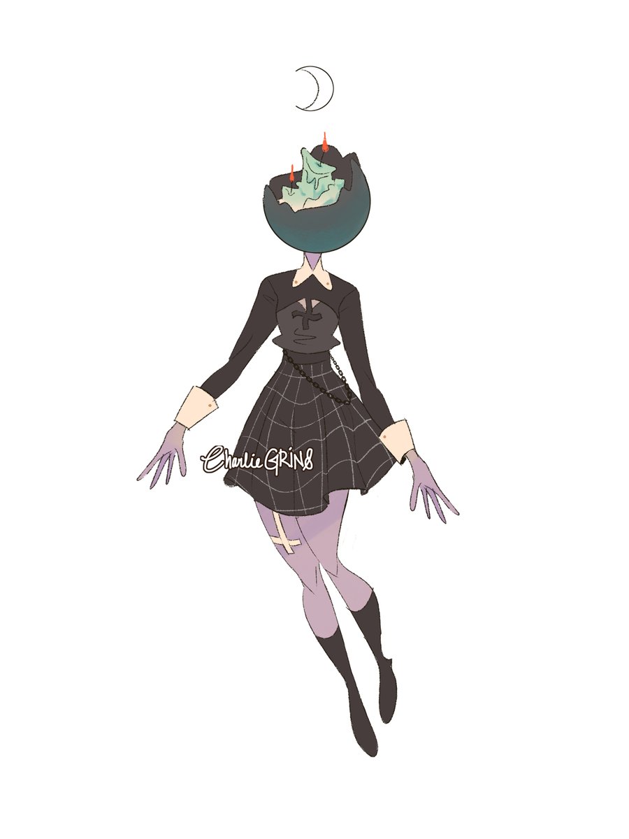 lelbittiny's tweet image. &quot;Moon&quot; Sorry, I was going through a bit of a burnout.. #moon #nugoth #gothic #aesthetic #characterdesign #digitalart #drawing #art