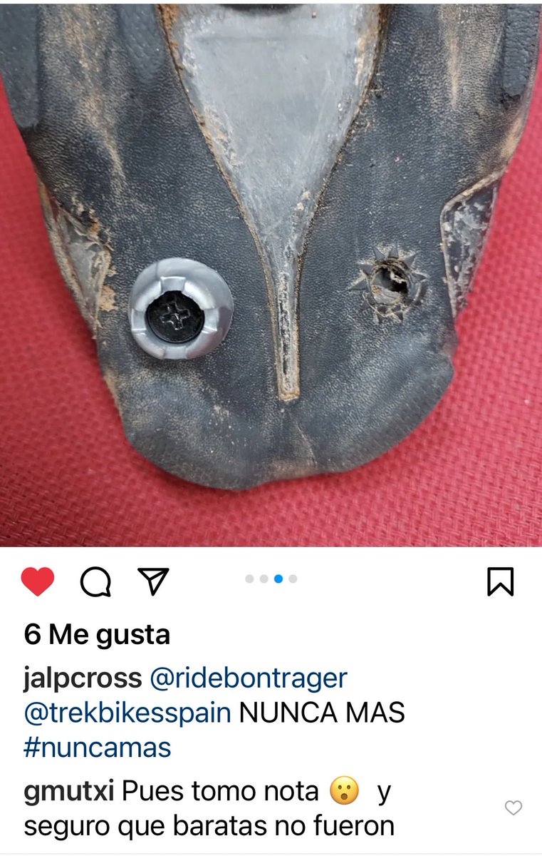 GmutxiMor's tweet photo. ¿A alguno os ha pasado algo así?? Esto le ha pasado a mi chico la tercera vez de usarlas. Son unas #bontragerXXX  de @TrekBikes @TrekBikesSpain #ciclocross https://t.co/LIP7GSJKci