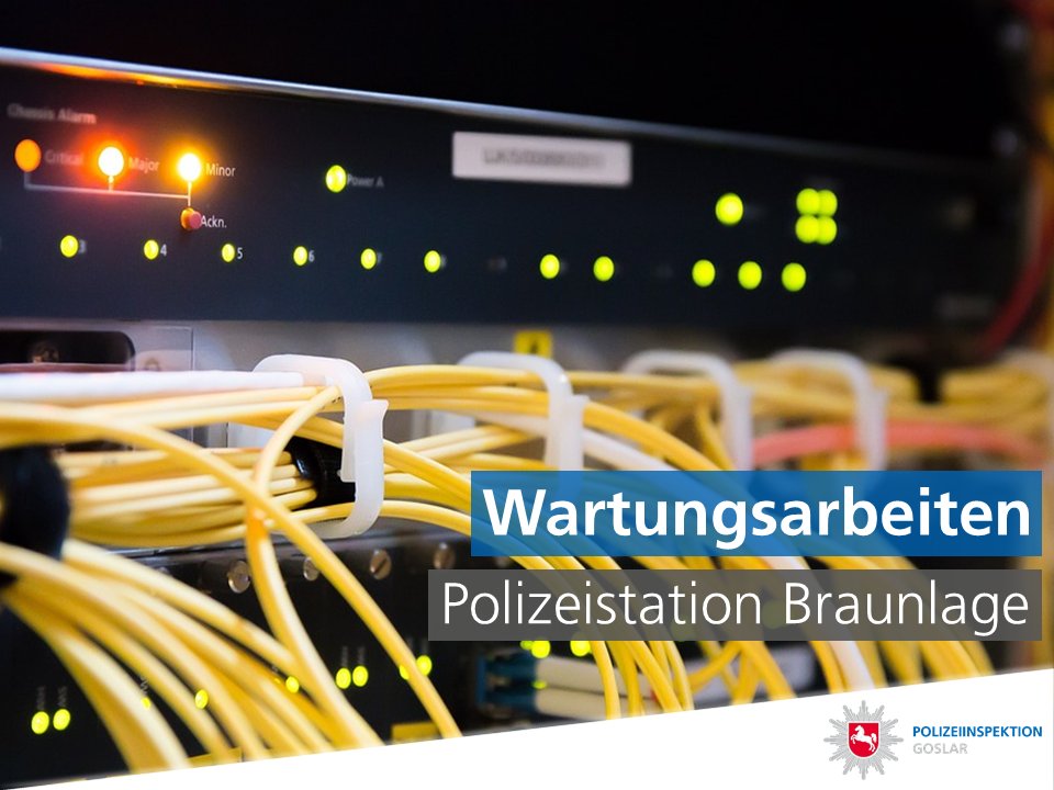 📢Amtsleitung der Polizei Braunlage nicht erreichbar📢
Am 07.02.2023, ca. zwischen 07.30 Uhr - 17.00 Uhr.
Bei Bedarf bitte die Nummer des Polizeikommissariats Oberharz (05323 941100) oder in dringenden Fällen den Notruf (110) wählen. ☎ 
Wir melden hier das Ende der Störung.
*lü