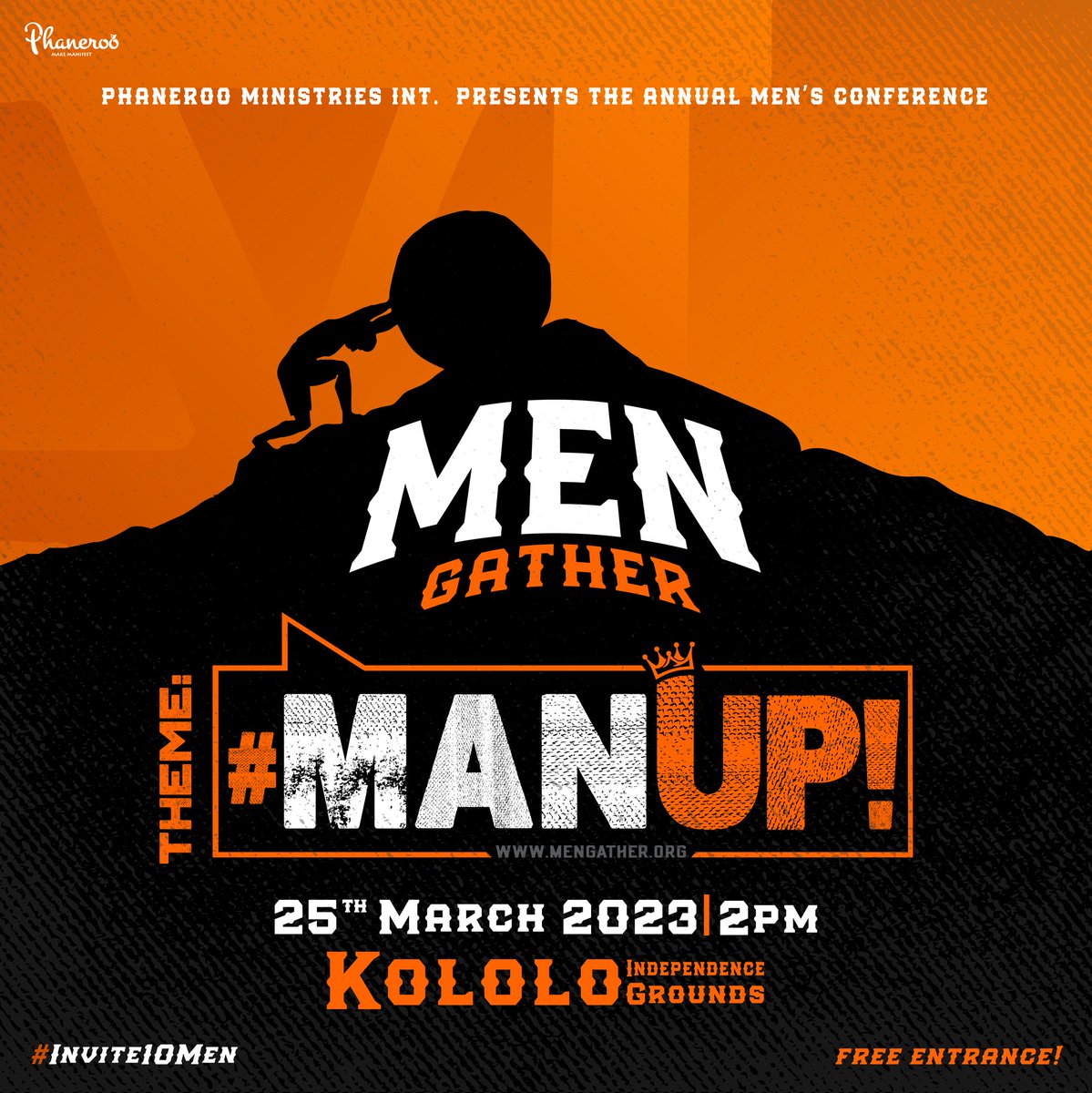 Phanerookampala's tweet photo. They are purpose-driven; an unstoppable force, relentless, dauntless, courageous and MANNED UP! 

Men Gather, the greatest gathering of visionaries, nation builders and industry leaders is back.

This 25th March at the Kololo Independence Grounds.

#ManUp 💪🏽
#MenGatherVI 👑 https://t.co/zbwKHBivUH