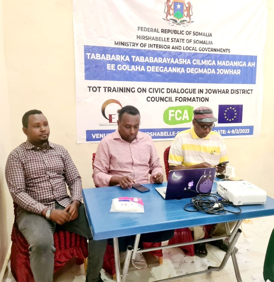 To ensure active participation of the citizens in local #governance, we conducted TOT training to ensure communities in #Jowhar lay a strong foundation to establish permanent local structures through engaging community in an all-inclusive civic dialogue process.
<a href="/EISAfrica/">EISA</a>