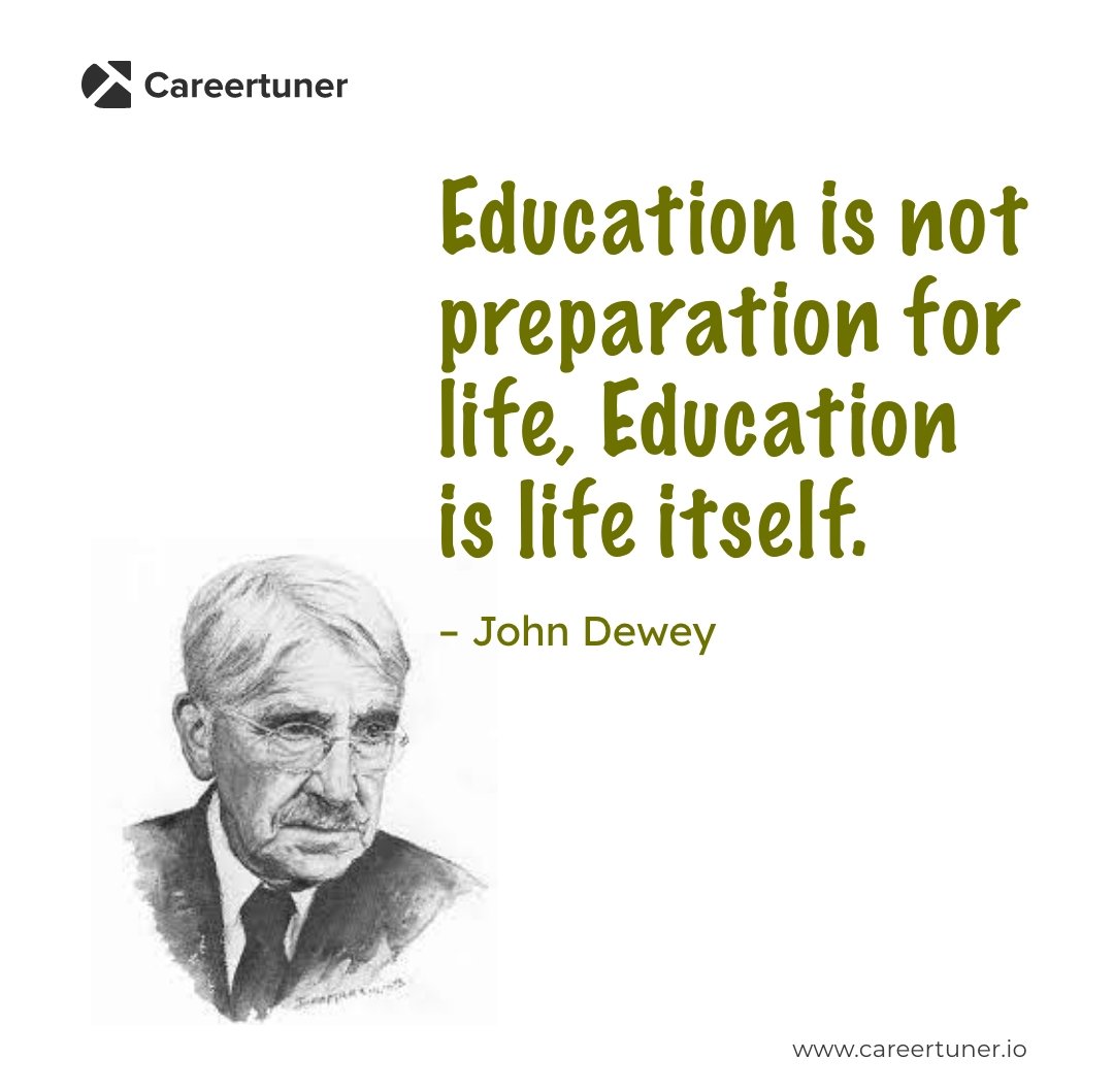 careertuner's tweet photo. Education is not preparation for life, Education is life itself.

#MondayTips #dewey #career #monday #tuner #john #careertuner #mondaymotivation #JohnDewey #onlinecourses #onlinetraining #elearning #onlinelearning https://t.co/yxcyZUCsTS
