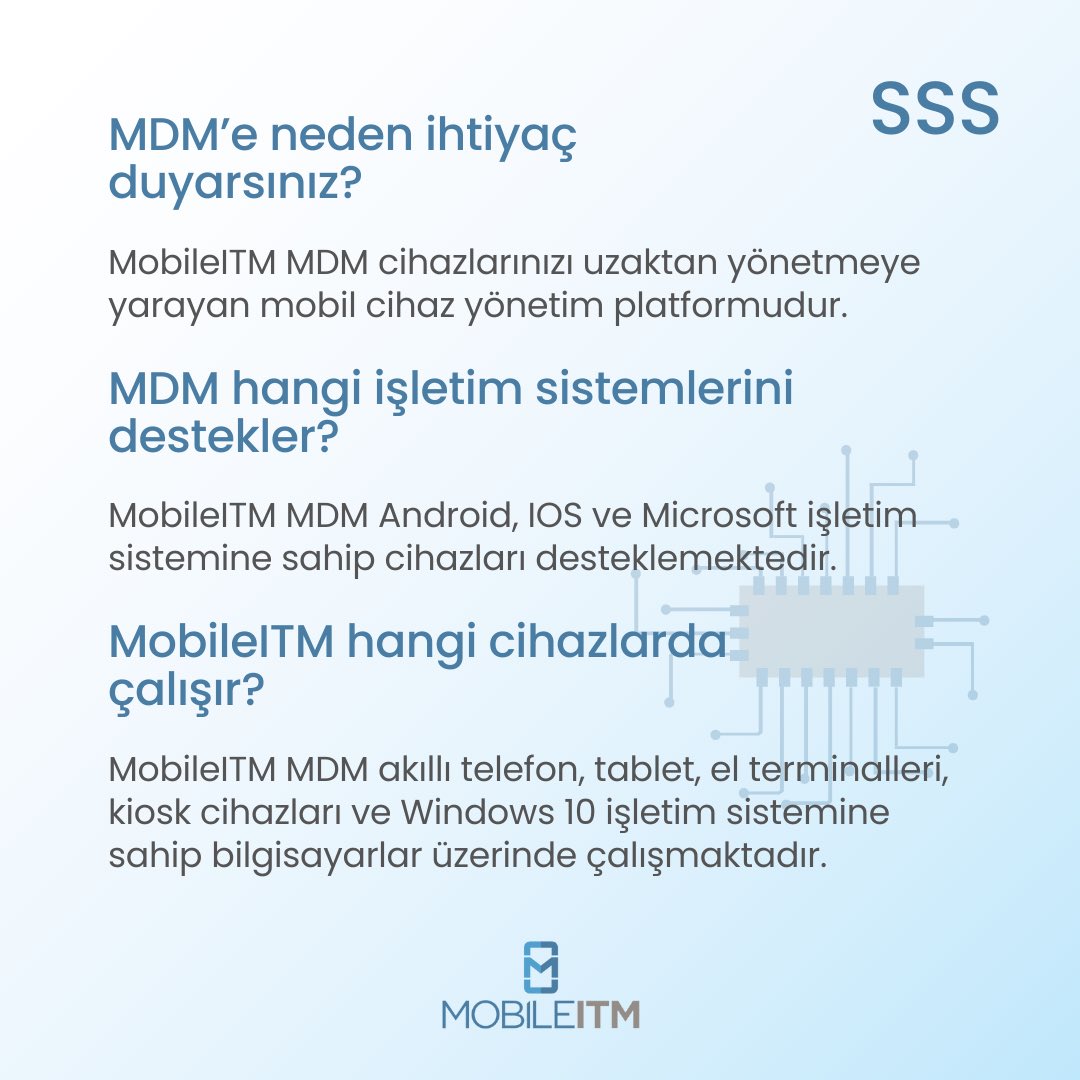 mobileitm_tr's tweet photo. Mdm ile ilgili merak ettikleriniz?
Demo için bizimle iletişime geçin!
#mobileitm #simkart #mdm #mobilcihazyonetimi #cihazguvenligi #uzakyonetim #simkartguvenligi #mobiledevicemanagement https://t.co/haYoljUFuG