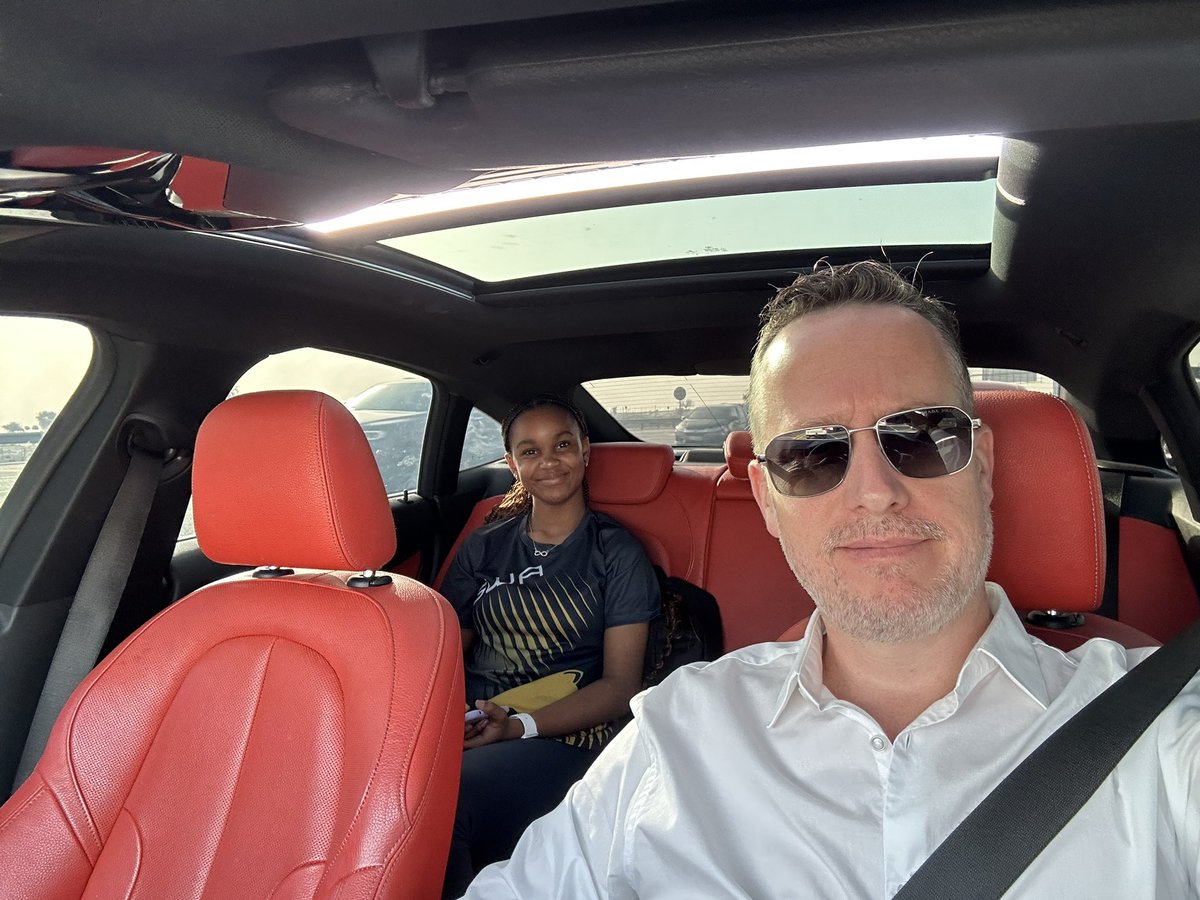 Monday vibes….  Apparently the back seat is where the cool kids sit…. From CEO to Chauffeur #dadlife #schoolrun #MyP1 #Family