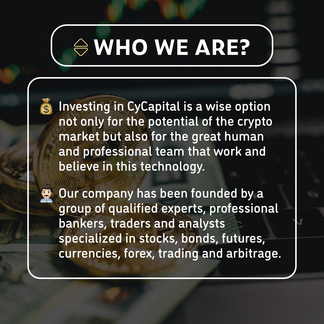 capital_cy's tweet image. We are a company focused on supporting your #investment in new fields such as #cryptocommodities, along with our amazing group of qualified experts 👋🏼

•
#bitcoin #cryptoproject #income #incomegeneration #investor #portfolio #Cycapital #CycapitalDubai #uae #mydubai #abudhabi