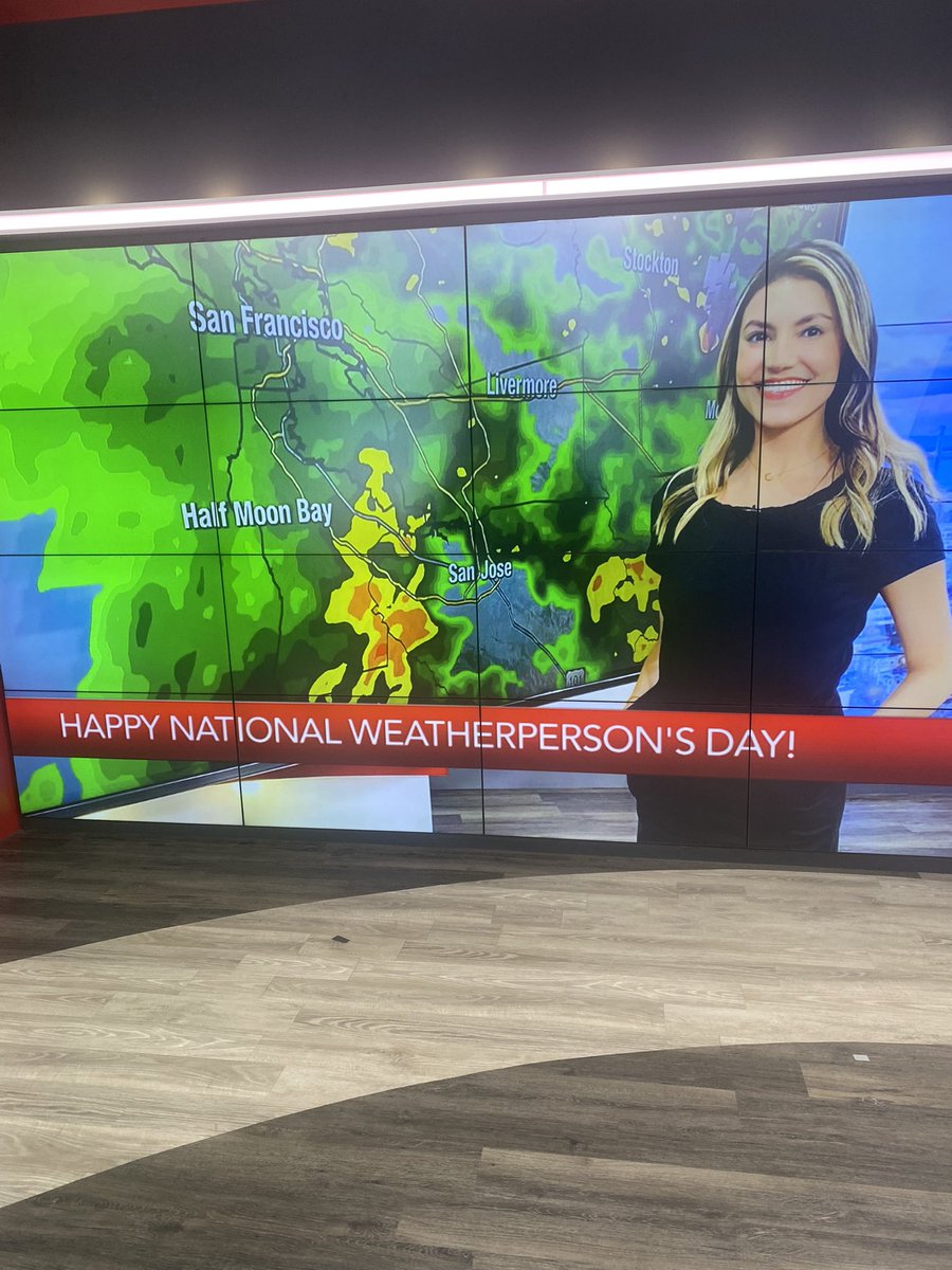 Made it on the presentation wall in the @kron4news studio for #nationalweatherpersonsday ☀️ Feeling blessed, thank you to my work colleagues, especially the incredible @kron4news weather team! Courtesy: Michael Ostler