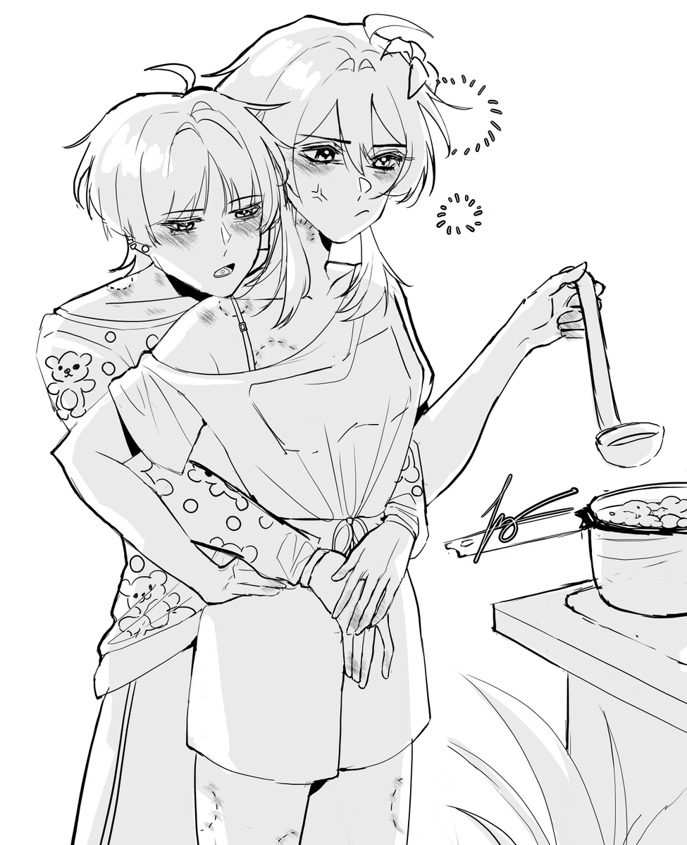 nyriiii_'s tweet photo. despite her name, Lumine isn't really a morning person #scaralumi #scrlm #scaramouche #Lumine https://t.co/YmnjCaIjoi