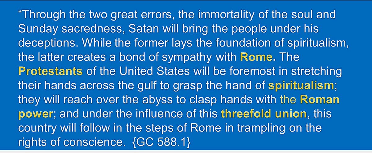 Over a hundred years ago, We were forewarned by the inspired pen of Ellen G. White, the most translated female non-fiction author in the history of literature, and the most translated American non-fiction author of either gender: