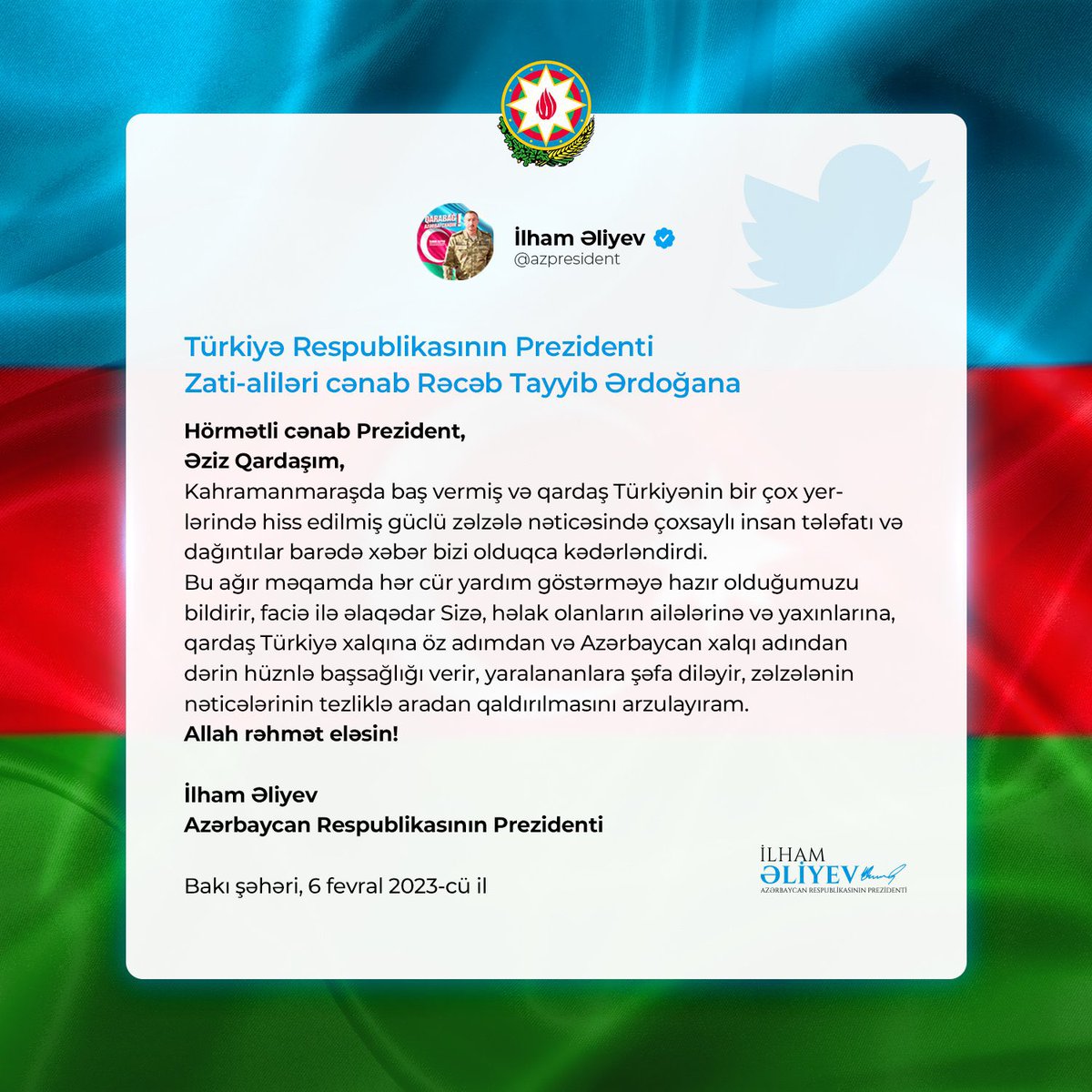 Solmazmammadza's tweet photo. Başın sağolsun #turkiye https://t.co/WDCC4a54CF