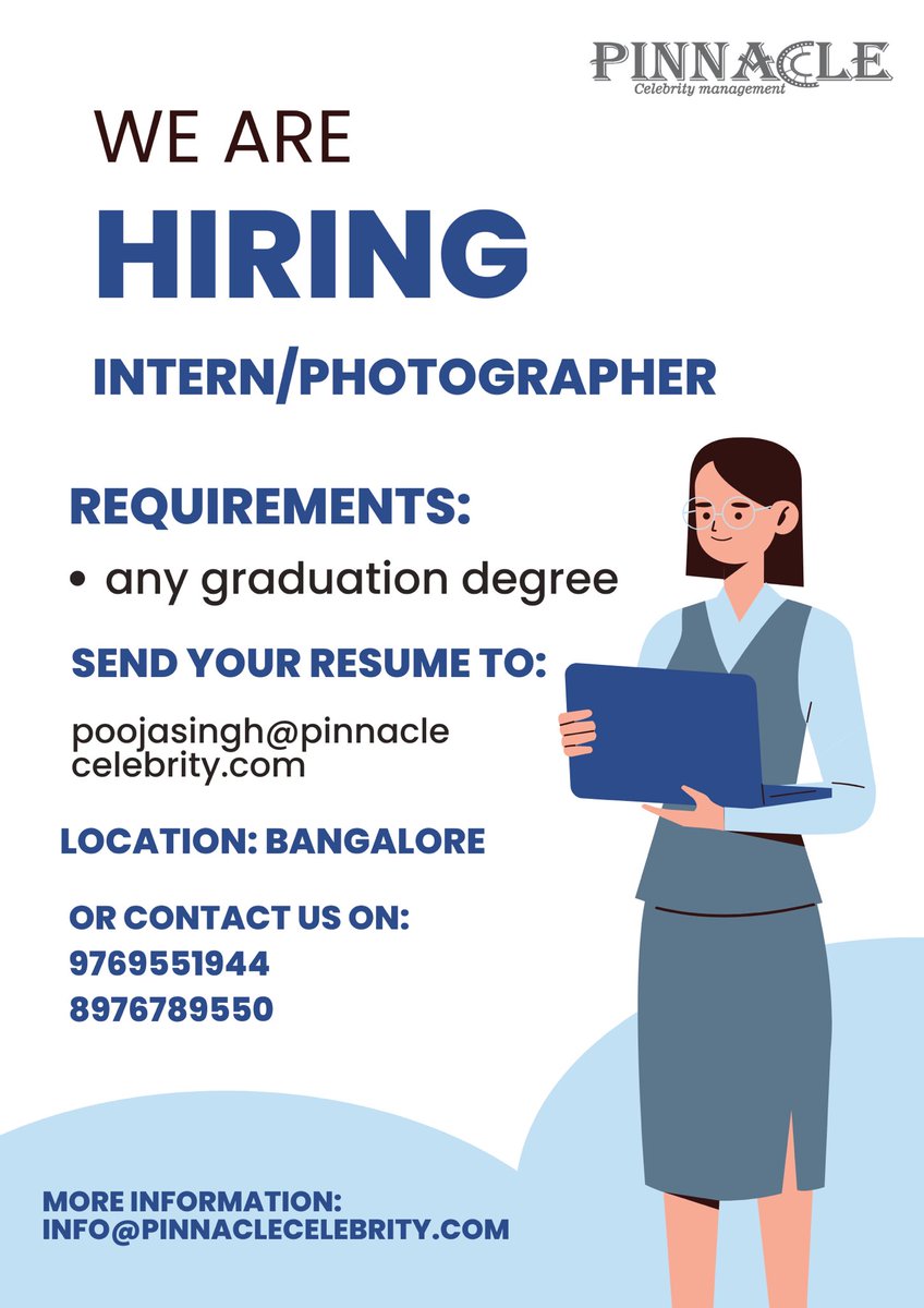 GadhviDevanshi's tweet photo. Pinnacle celebrity management is now hiring 😍 https://t.co/TylHdZUYpA