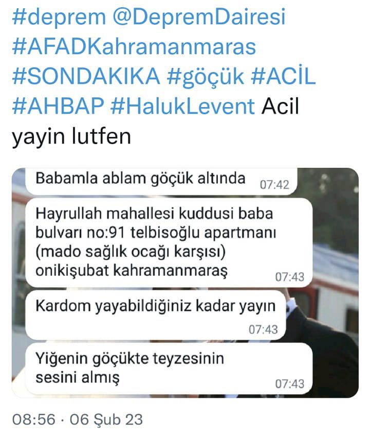 Merhaba arkadasimin babasi ve ablasi gocuk altinda lutfen paylasabilir misiniz. @erdalvahd @EMBMurat