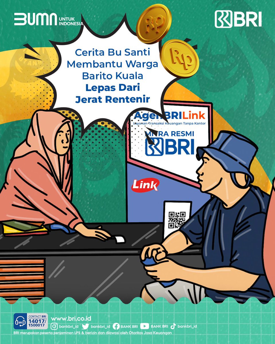 BANKBRI_ID's tweet photo. Kebaikan besar berawal dari langkah kecil! Ini dia cerita kebaikan Bu Santi yang membantu warga Barito Kuala, lepas dari jeratan rentenir.
#BRI #AgenBRILink https://t.co/FMO59frBlS