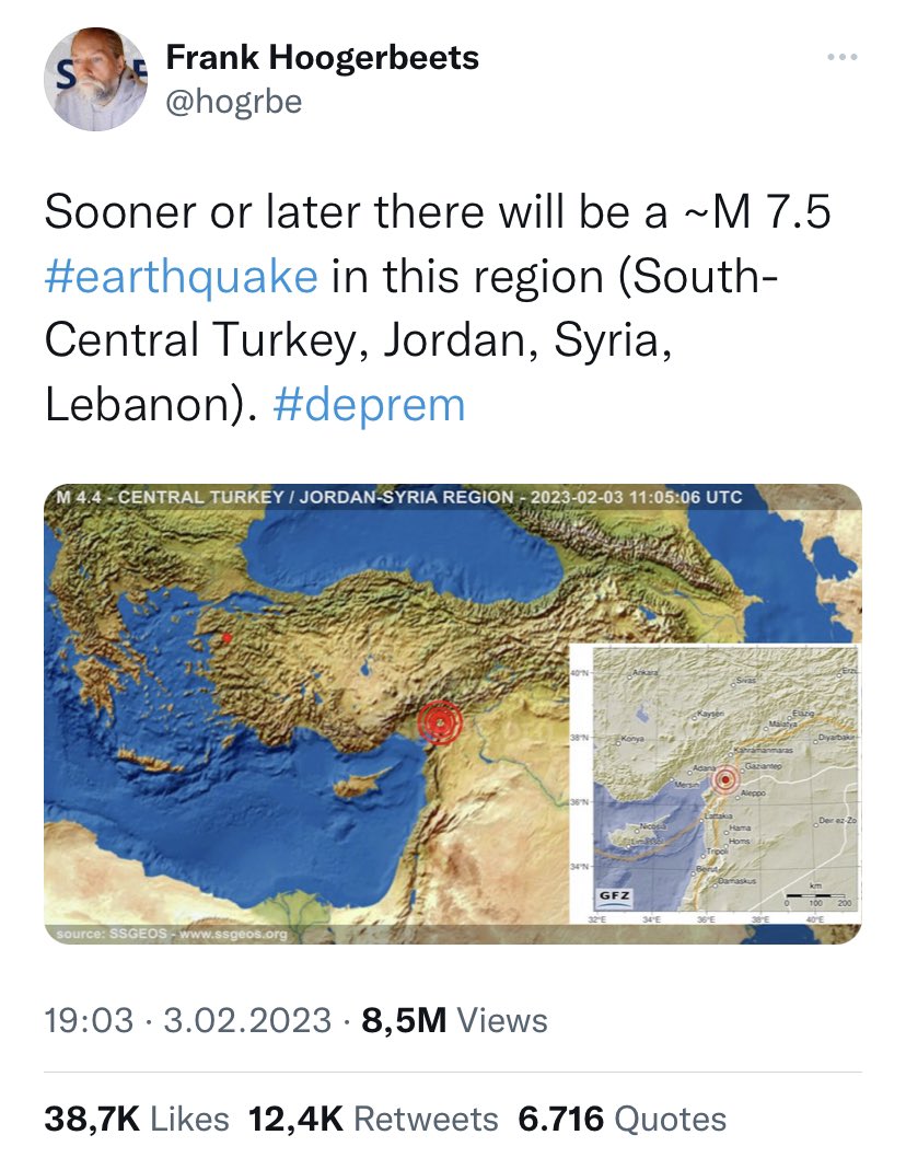 Akun ini 2 hari lalu memprediksi kalau di titik merah tsb akan terjadi gempa ~M7.5 cepat atau lambat. Dan pagi ini kejadian. Presisi baik lokasi dan besarnya.