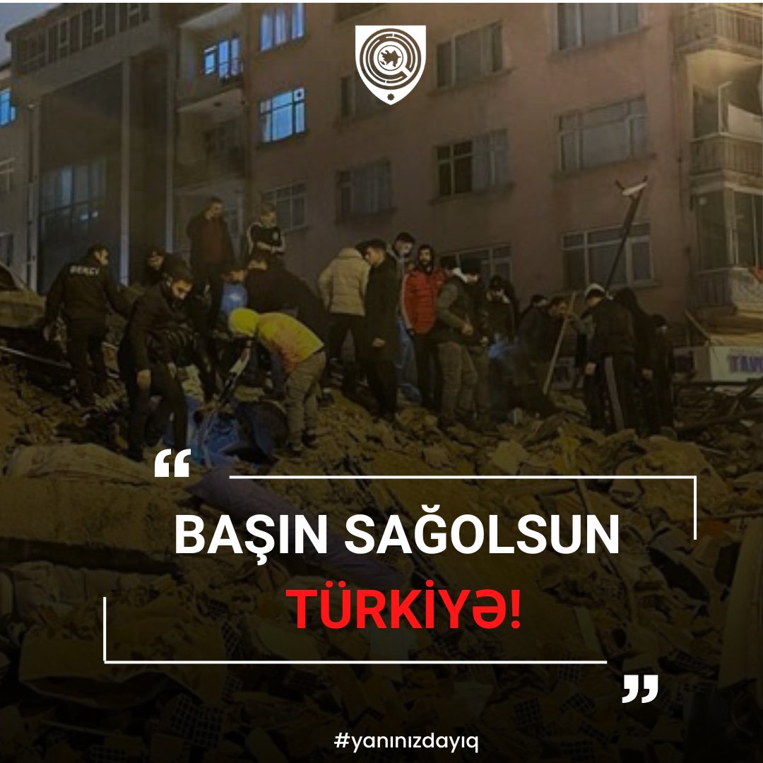Kiber Təhlükəsizlik Platforması olaraq, qardaş ölkə Türkiyədə baş verən zəlzələ nəticəsində həyatını itirən insanlara Allahdan rəhmət, yaralılara şəfa diləyirik. Başın sağ olsun, Türkiyə #kiberplatforma  #deprem #yanınızdayıq #KahramanmaraşPazarcık #Deprem #TümTürkiyede