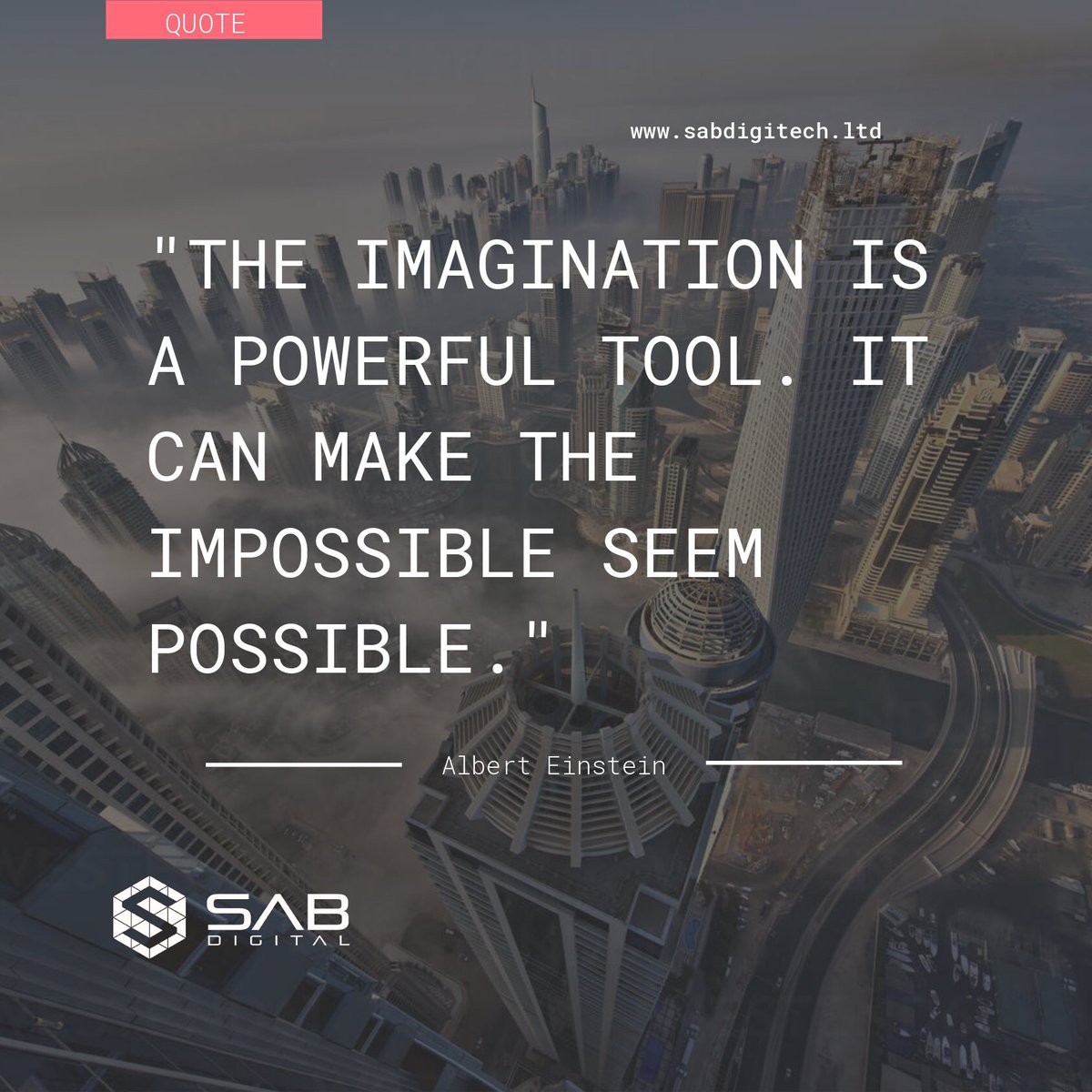 sabdigitech's tweet image. “The imagination is a powerful tool. It can make the impossible seem impossible”
-Albert Einstein
#sabdigitech