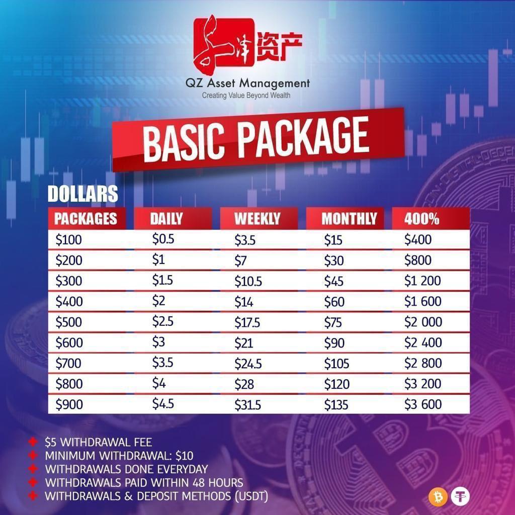 PatrickRaksras's tweet photo. QZ Asset Management, we withdraw every Monday. We don't trade, the company trades for us. 
The investment starts from &amp;100 and multiple it by 4, which is 400%
The Basic package gives you 3.5% per week, while Elite package gives you 7% per week. 

WhatsApp 0663044087 https://t.co/x9h2TY32ug