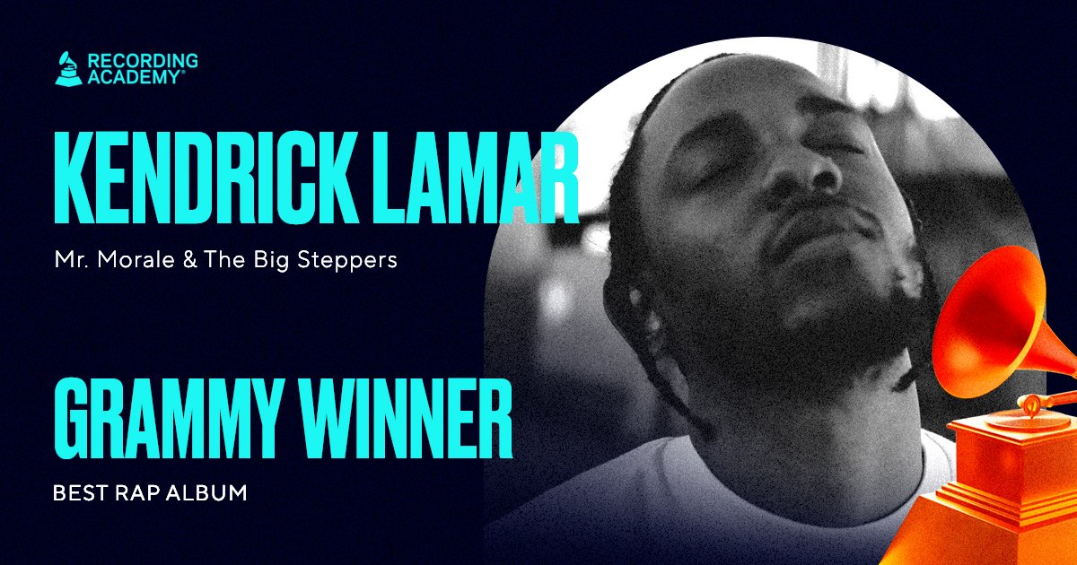 Congrats Best Rap Album winner - ‘Mr. Morale &amp; The Big Steppers’ @KendrickLamar #GRAMMYs