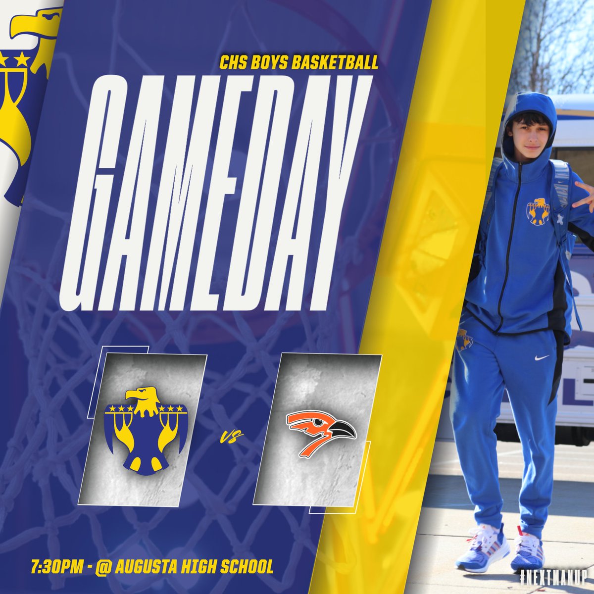 ITS GAMEDAY! The boys are away in Augusta tonight! Let's show these boys some L💙VE for tonight Valentine's Match Up.  Freshman at 4:15, JV at 5:45 and Varsity at 7:30. #rollbirds #NextManUp