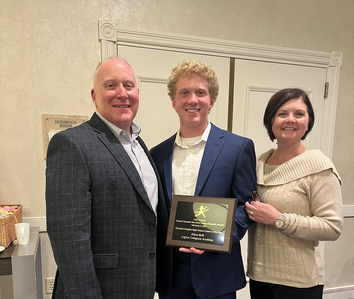 Thank you <a href="/SCSportsReport/">Tripp Roakes</a> <a href="/HotStoveDinner/">Hot Stove League Baseball and Softball Awards</a> for putting on a great event tonight! Honored to receive the Charlotte Knights High School Gamer Of The Year Award!
