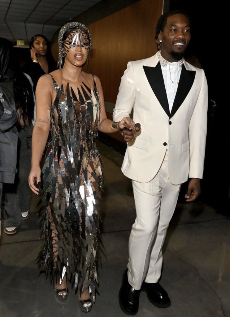 cardi b paying homage to the recent death of paco rabanne at the