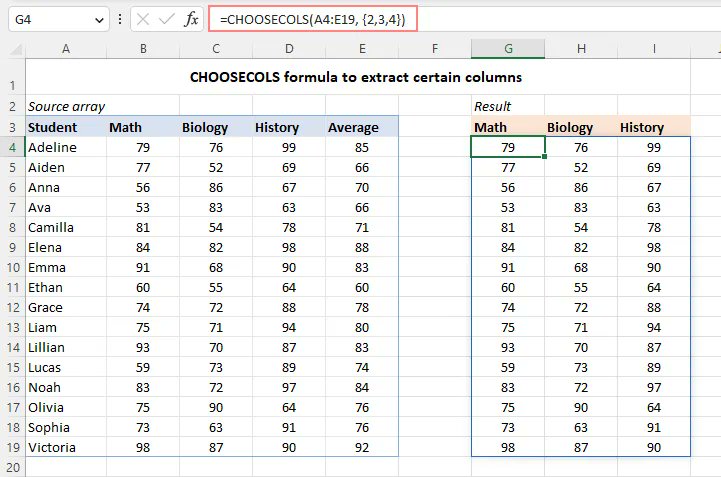 PSpreadsheets's tweet image. CHOOSECOLS function in #Excel to get columns from array or range via @Ablebits
buff.ly/3XWASvH