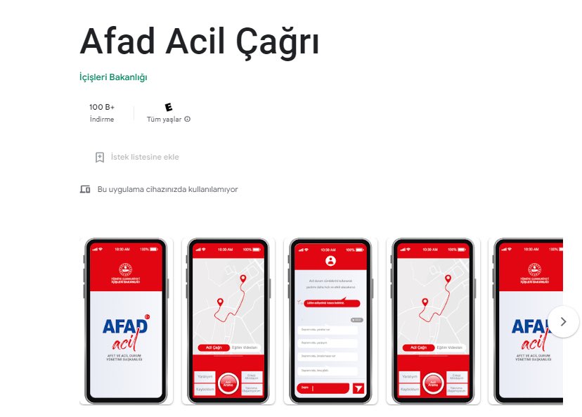 Lütfen bu uygulamayı kullanmaları için bilgi verin, uygulama konum üzerinden yardımcı oluyor. #deprem #afad