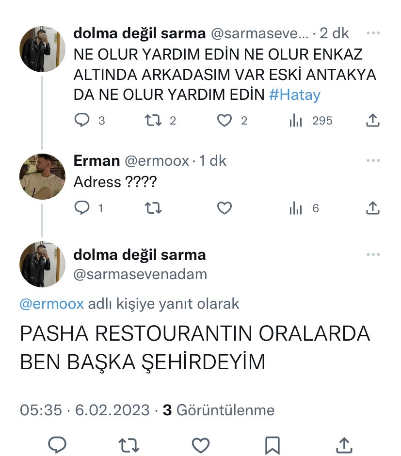 ermoox's tweet photo. Hatay Pasha Restourant tarafı enkaz altında kalanlar var @AFADBaskanlik #hatay #kahramanmaraş #DEPREMOLDU #deprem https://t.co/79JqZFaLfs