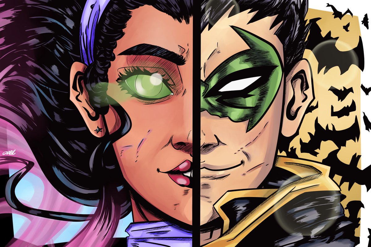 Gaabyz_art's tweet photo. Choose your fave version 😂
.
Mar'i Grayson and Damian Wayne
.
.
.
#dc #dccomics #batman #robin #damianwayne #marigrayson #nightstar #comics #fanart #demonfire #teentitans #starfire #nightwing https://t.co/CKoe9Hzq70