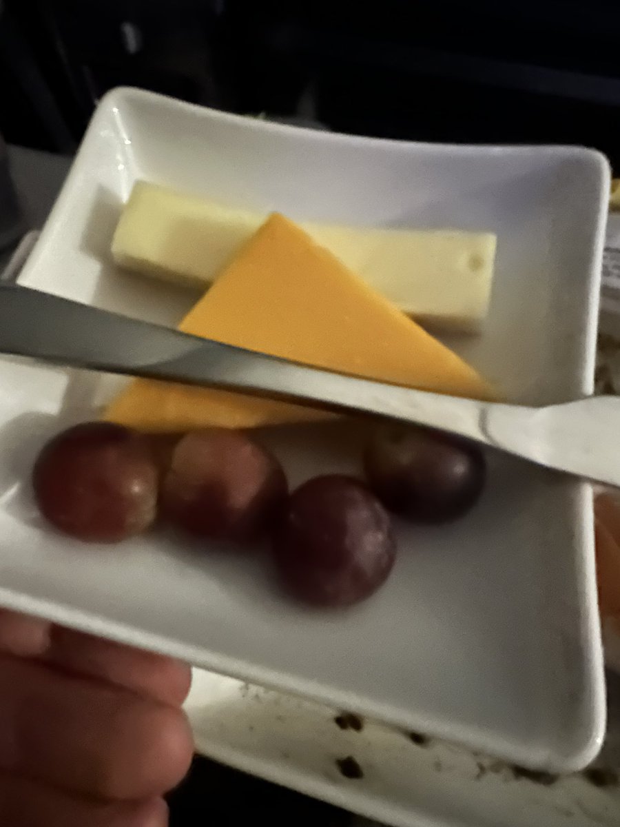 Airplane or not this cheese plate is an uncivilized mess and I refuse to stoop to it’s level and eat it.    You need to hold onto the things that make us human