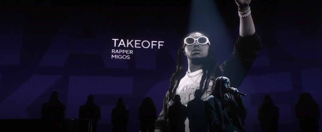 whynotmidia's tweet photo. Essa apresentação do Quavo em forma de tributo aos musicistas que perdemos em 2022/23, principalmente ao seu "irmão", Takeoff...

Que todos descansem em paz! 🕊️🖤

#GRAMMYs https://t.co/sZSiy4h1EZ